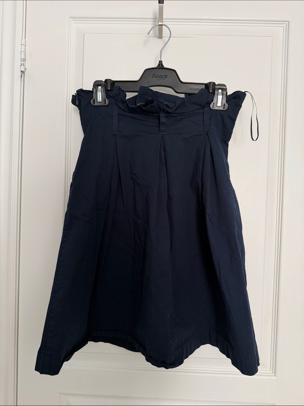 Banana Republic Navy Ruffled-Waist A-Line Skirt